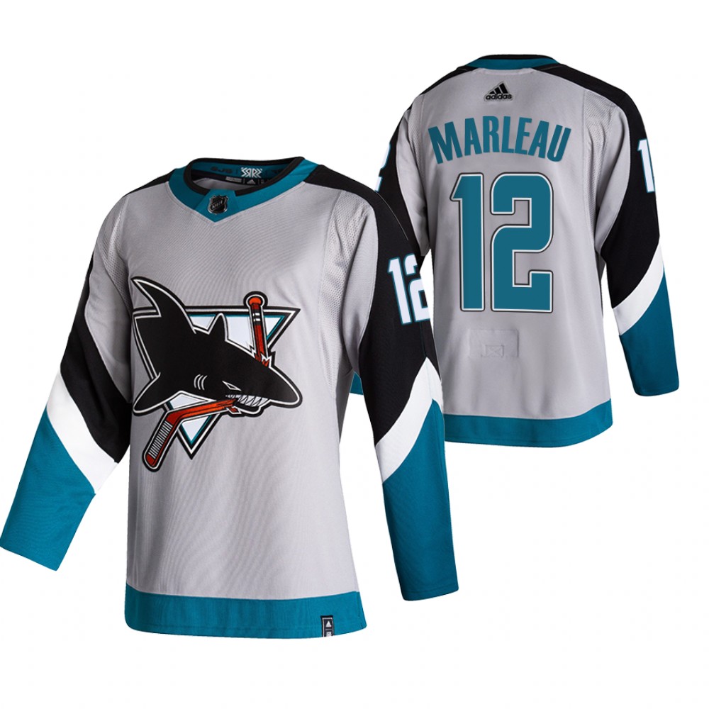 2021 Adidias San Jose Sharks #12 Patrick Marleau Grey Men Reverse Retro Alternate NHL Jersey->san jose sharks->NHL Jersey